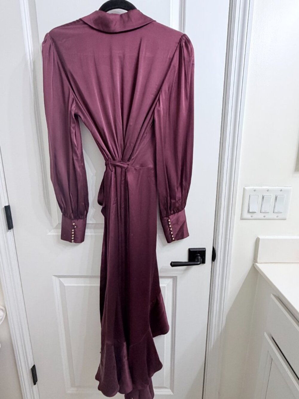 Zimmerman Silk Burgundy Wrap Dress Size 1 - Picture 2 of 4